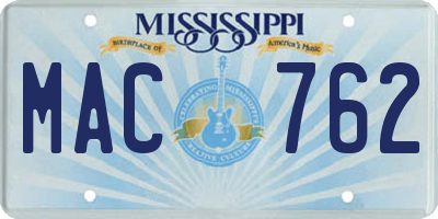 MS license plate MAC762