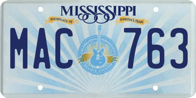 MS license plate MAC763