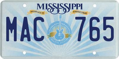 MS license plate MAC765