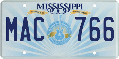MS license plate MAC766