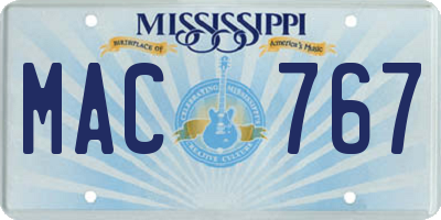 MS license plate MAC767