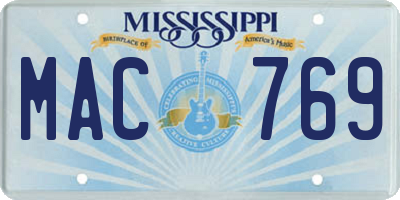 MS license plate MAC769