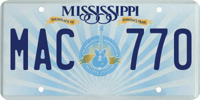 MS license plate MAC770