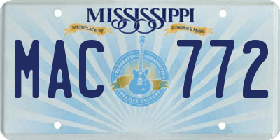 MS license plate MAC772