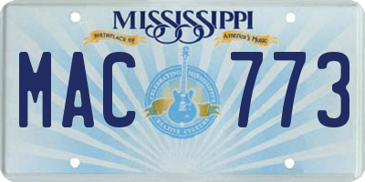 MS license plate MAC773