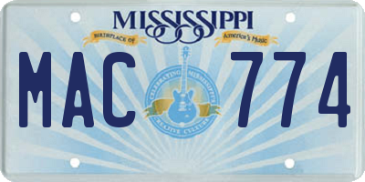 MS license plate MAC774