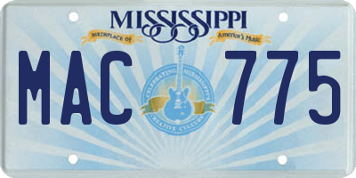 MS license plate MAC775