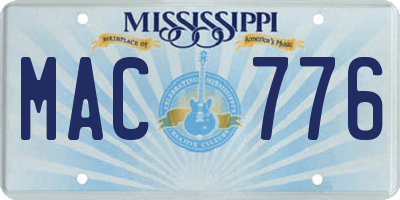 MS license plate MAC776
