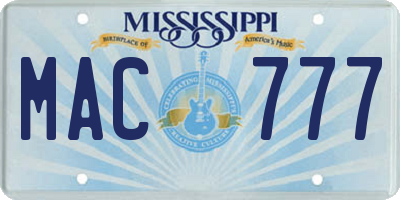 MS license plate MAC777