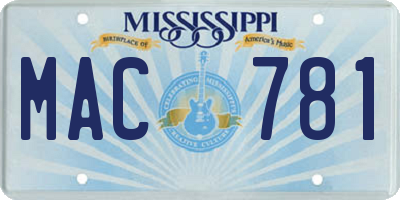 MS license plate MAC781