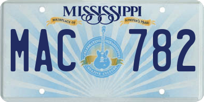 MS license plate MAC782