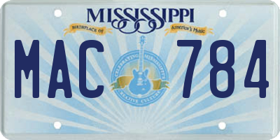 MS license plate MAC784