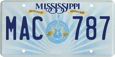 MS license plate MAC787