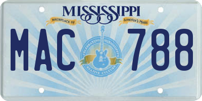 MS license plate MAC788