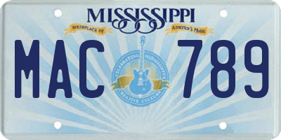 MS license plate MAC789