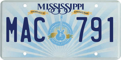 MS license plate MAC791