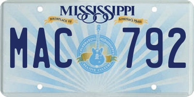 MS license plate MAC792