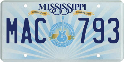 MS license plate MAC793