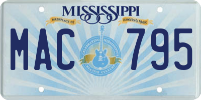 MS license plate MAC795