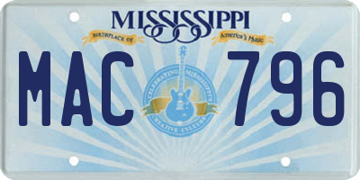 MS license plate MAC796