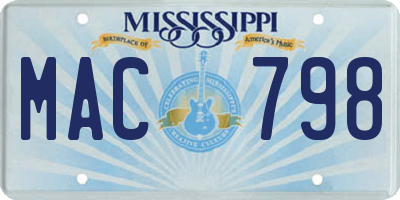 MS license plate MAC798