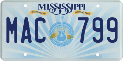 MS license plate MAC799