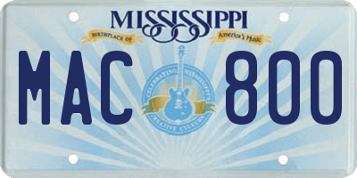 MS license plate MAC800