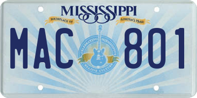 MS license plate MAC801