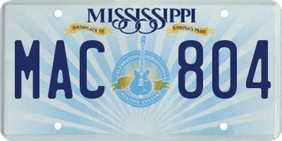 MS license plate MAC804