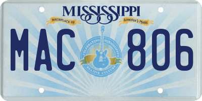 MS license plate MAC806
