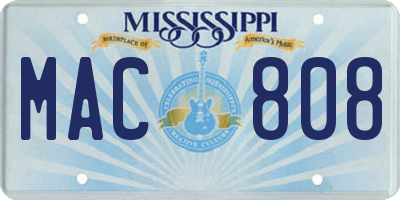 MS license plate MAC808