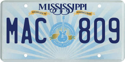 MS license plate MAC809