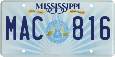 MS license plate MAC816