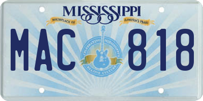 MS license plate MAC818