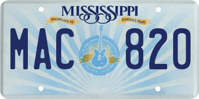 MS license plate MAC820