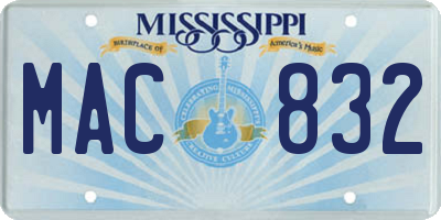 MS license plate MAC832