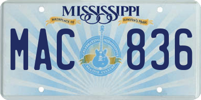 MS license plate MAC836
