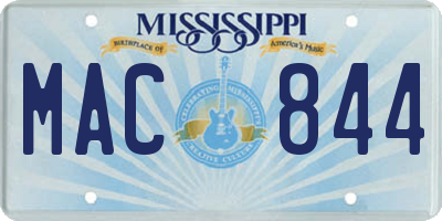 MS license plate MAC844
