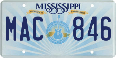 MS license plate MAC846