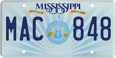 MS license plate MAC848