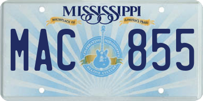 MS license plate MAC855