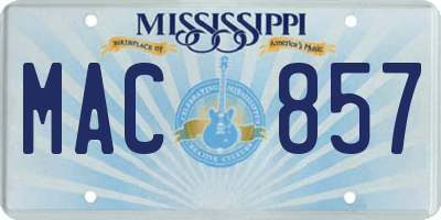 MS license plate MAC857