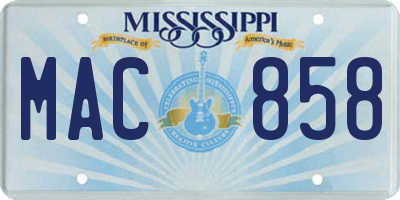 MS license plate MAC858