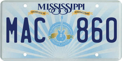 MS license plate MAC860