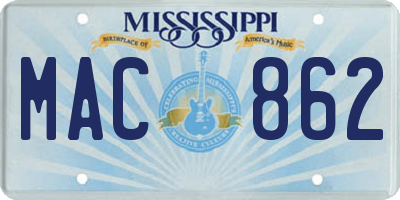 MS license plate MAC862