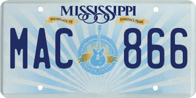 MS license plate MAC866