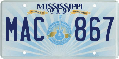 MS license plate MAC867