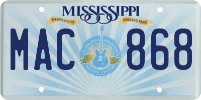 MS license plate MAC868