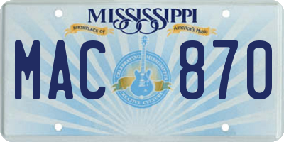 MS license plate MAC870