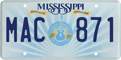 MS license plate MAC871